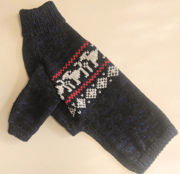 オーダー☆中型犬用☆犬模様の編み込みセーター、ウィペット・コッカー