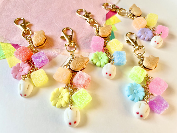 雪うさぎ饅頭 ピンク うさぎ フェイクスイーツ 樹脂粘土 和菓子