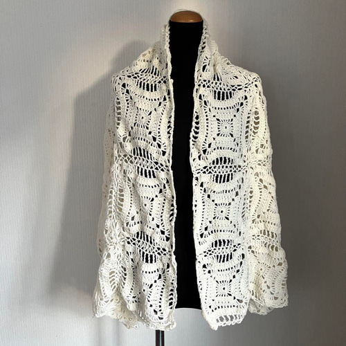 手編み ショール ストール マフラー かぎ針編みレース編み② 和装着物