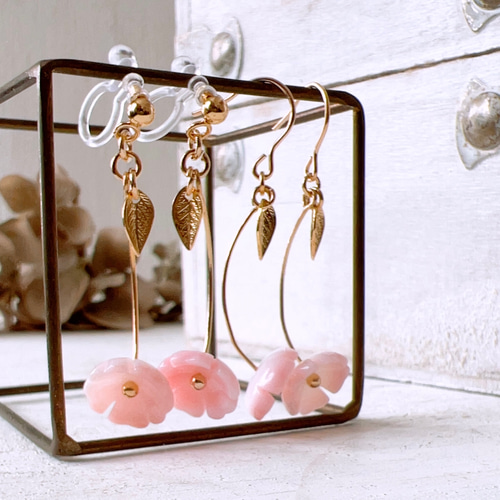 桜柄 ピアス イヤリング 桜イヤリング/ピアス Sakura earrings/piace 揺れるタイプ 桜