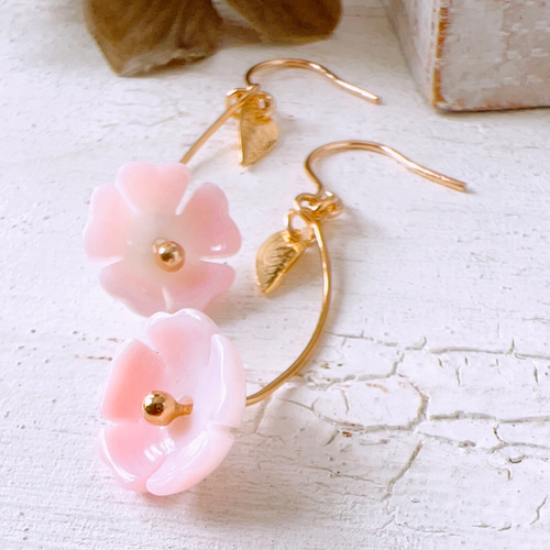 桜イヤリング/ピアス】Sakura earrings/piace 揺れるタイプ 桜