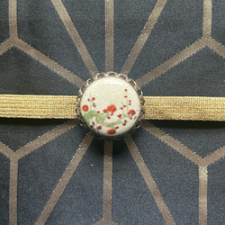 アンティーク薩摩ボタンの風流な梅の帯留め「梅、勇壮・・・」 6枚目の画像