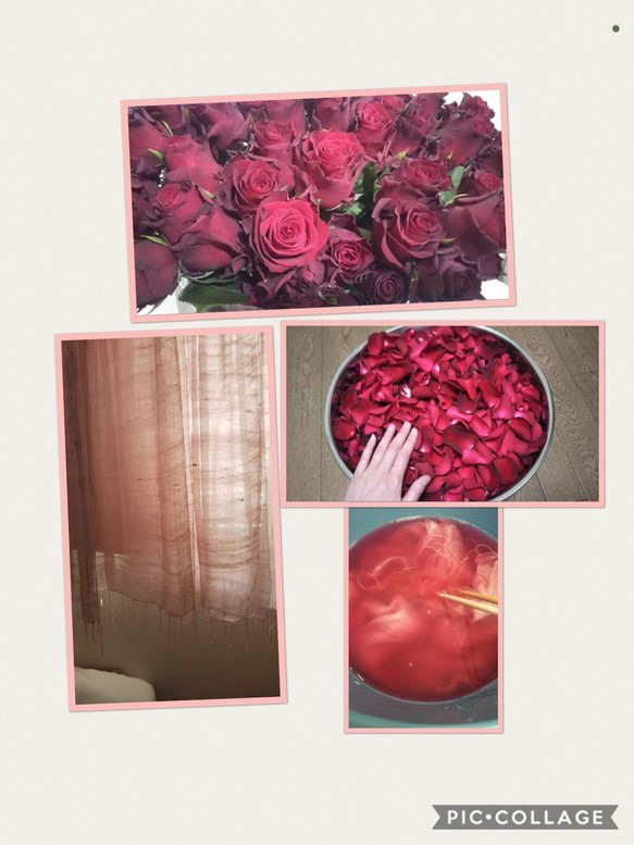 花びら染め 薔薇ローシルクショール(8002) 3枚目の画像