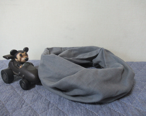 ダブルガーゼスヌード《ミッドグレー・一重》 スヌード moko 通販