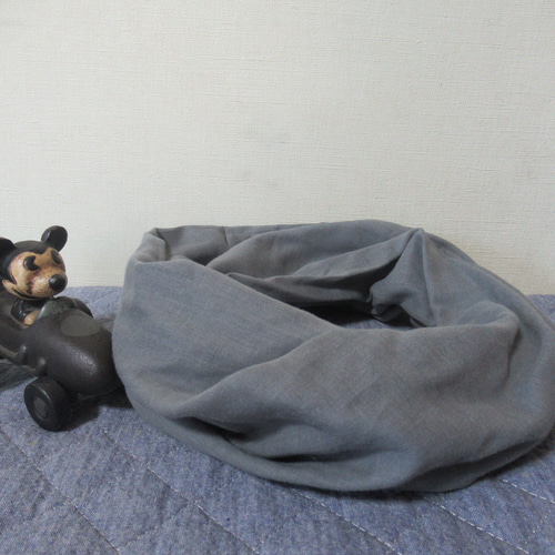 ダブルガーゼスヌード《ミッドグレー・一重》 スヌード moko 通販