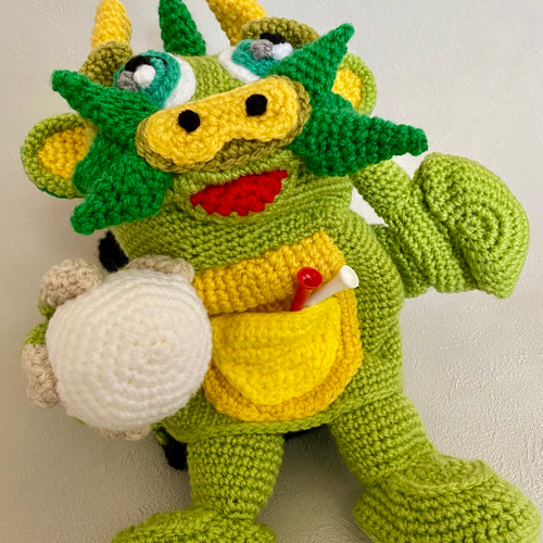 ゴルフヘッドカバー（龍、ロン） あみぐるみ GOLF with