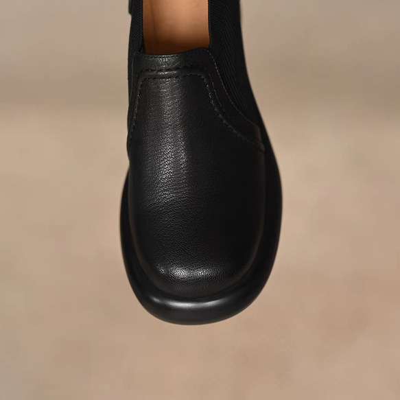 ショートブーツ 厚底ブーツ ストレッチシューズ 幅広 甲高 ゆったり幅 3e 旅行 ウェッジソール ゆったり ワイズ3e 7枚目の画像