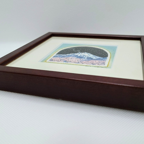 常念岳と《 安曇野 鏡面 水田 》 水彩画 風景画 原画 - メルカリ