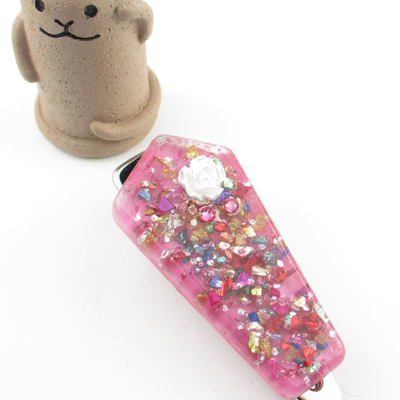 新春クォーツの「ある？」「あるよ～」のやり取りは、どことなくホッとします♪<創作ヘアクリップ>HC049 1枚目の画像