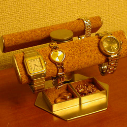 腕時計スタンド　時計スタンド　ウオッチスタンド　だ円手動式腕時計スタンド　ダブルトレイ付き 1枚目の画像