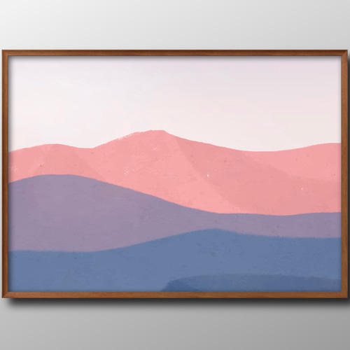 8754□アートポスター 絵画 A3サイズ『デザイン モダン 山 マウンテン