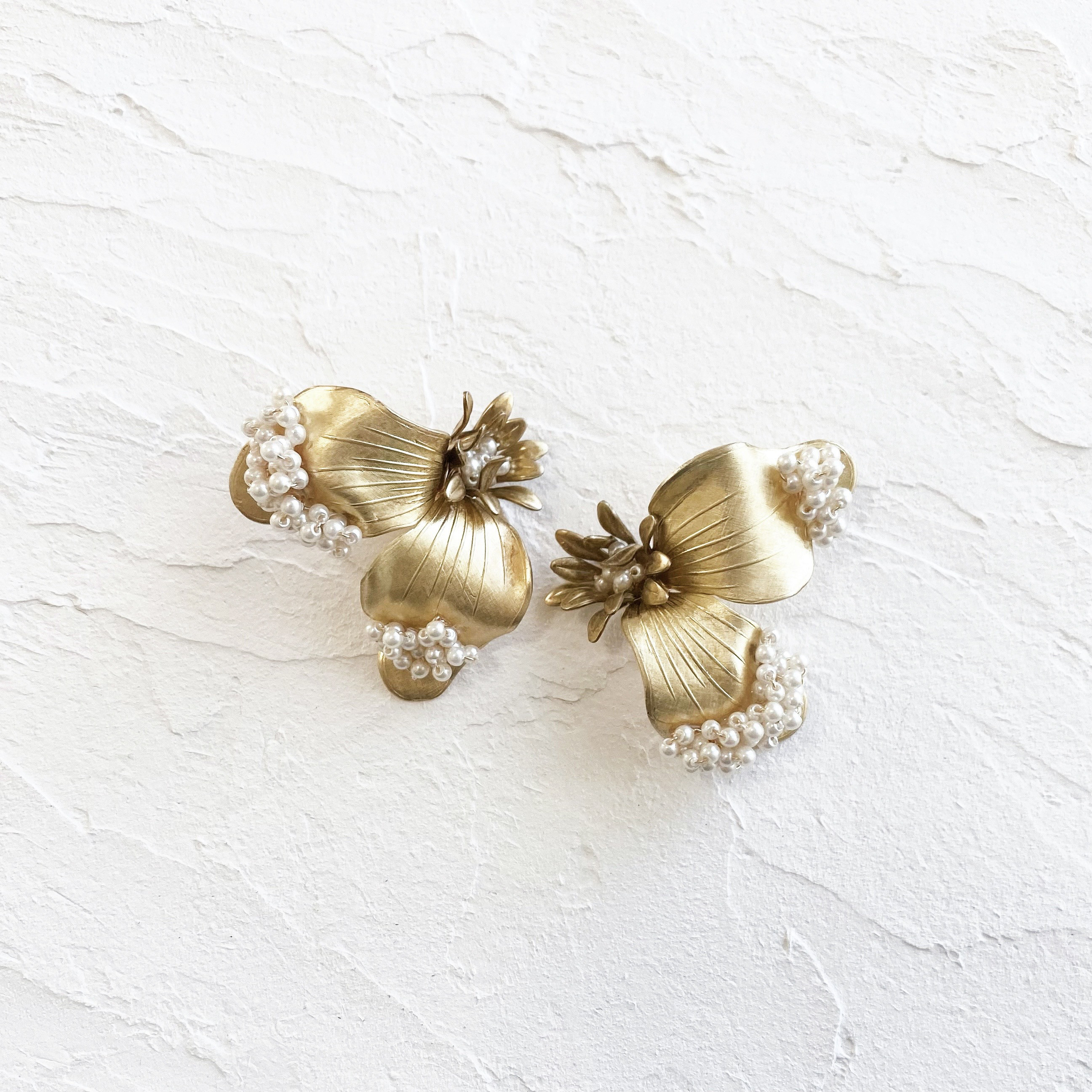 ブラスパーツラージペタルイヤリング