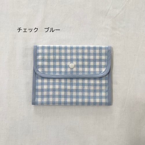 【未使用】familiar 緑チェック柄ポーチ、母子手帳ケース 美品✨ファミリア familiar 母子手帳ケース チェック柄 緑 青