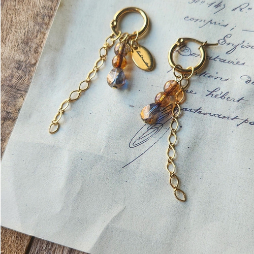 新作。アレンジ自由♡カスタムチャームフープピアス（イヤリング  