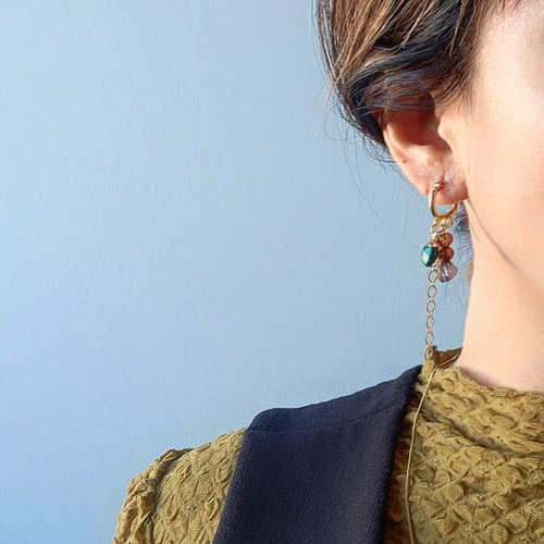 新作。アレンジ自由♡カスタムチャームフープピアス（イヤリング  