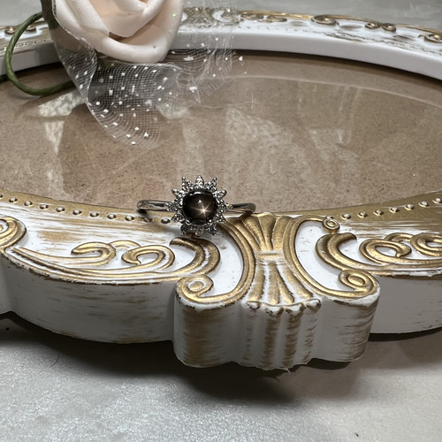 天然スターサファイアリング 楽天市場】宝石質スターサファイア フラワー リング 天然石 約7mm 約