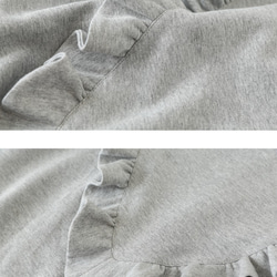 ヘザーグレーの立体レースフリルピュアコットンルーズスウェットシャツプルオーバー、長袖トップ付き 15枚目の画像