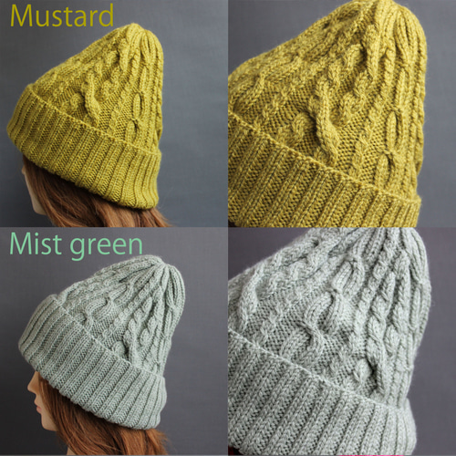 手編みキット】 ミックスケーブルニットキャップ (glittknit-15