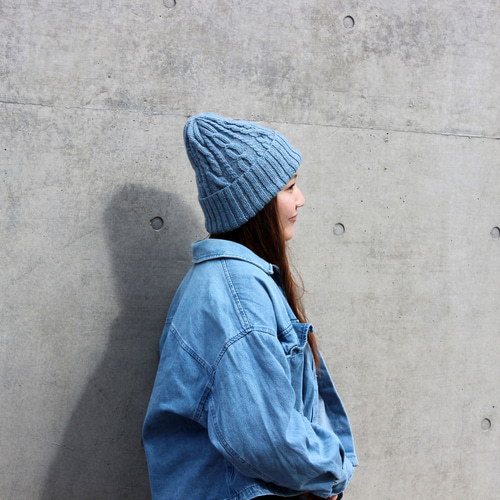 手編みキット】 ミックスケーブルニットキャップ (glittknit-15
