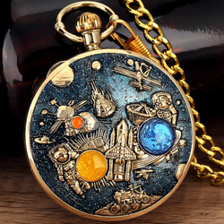 宇宙の天文時計(オルゴール付き) / 懐中時計(全7色) ネックレス