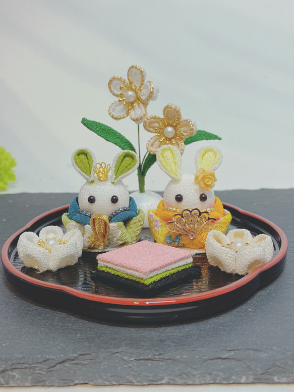 受注生産品】つまみ細工 -お雛様セット- — ちりめん細工館 公式