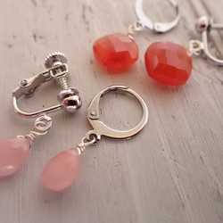 【数量限定】natural stone earrings** carnelian 5枚目の画像