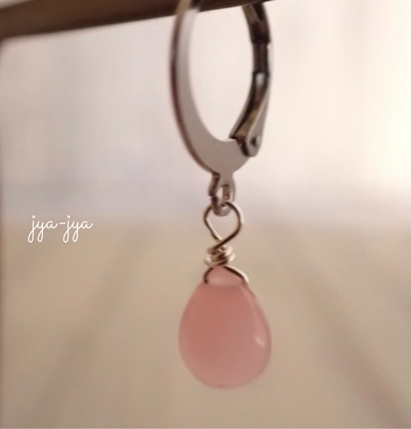 【数量限定】natural stone earrings** 桜pink guava quotes 3枚目の画像