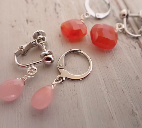 【数量限定】natural stone earrings** 桜pink guava quotes 7枚目の画像
