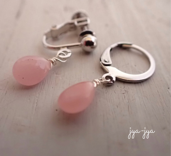 【数量限定】natural stone earrings** 桜pink guava quotes 2枚目の画像
