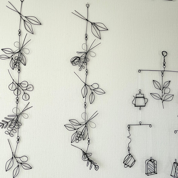 ボタニカル縦ガーランド 立体花入 ワイヤークラフト ガーランド にこ