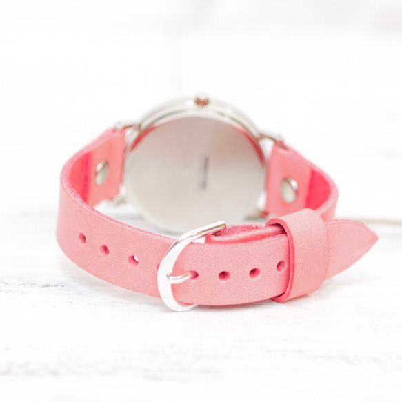 【再販】淡いピンク 革ベルト 腕時計 チプシチ meets イタリアンレザー パステルピンク 3枚目の画像