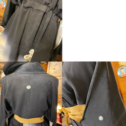 黒留袖 着物 和 モダン ハンドメイド リメイク ワンピース ドレス 和洋折衷 黒/ブラック TKW-19 10枚目の画像