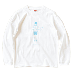 長袖 Tシャツ 『マント・水色画』 男女兼用 ロンT 1枚目の画像