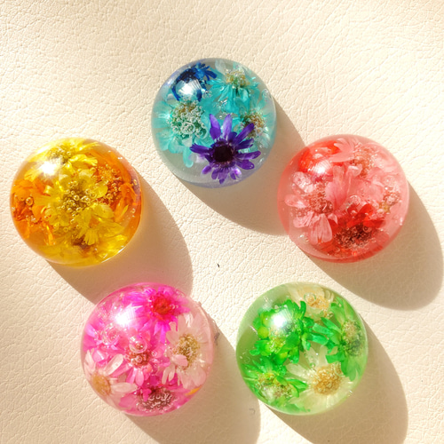 ボタニカル ドライフラワー×レジンのお花のピアス/イヤリングの