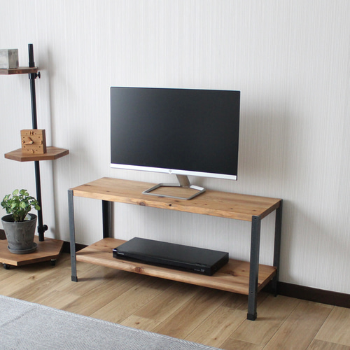 無垢とアイアンのシンプルテレビボード テレビ台 コンパクト 小さめ