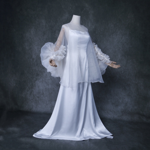 パーティードレス ツーピース ふんわりシフォン 前撮り マタニティ  