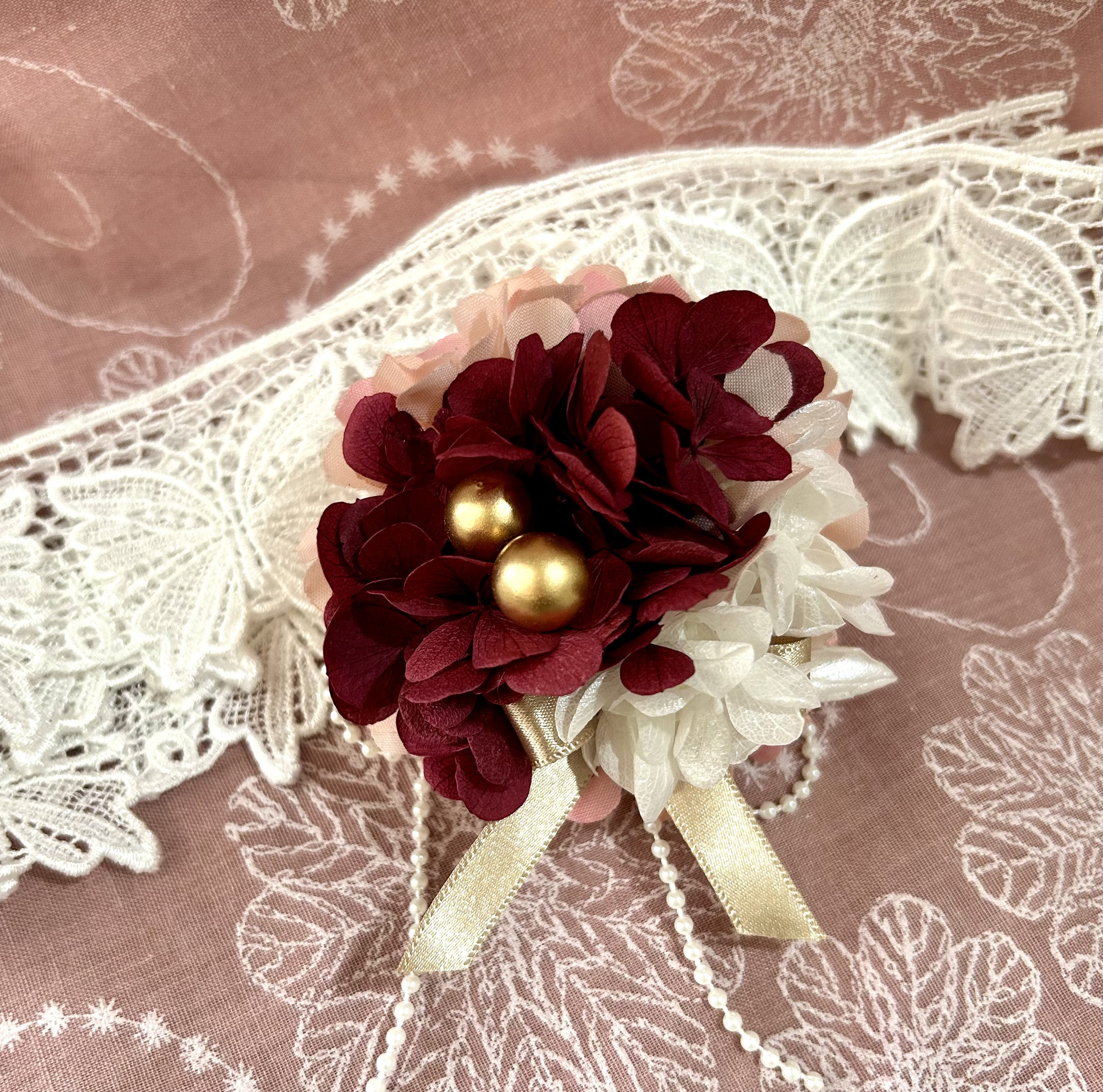 «414»◤完売しました◢コサージュand髪飾り