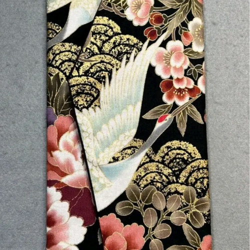 ZF-955袋帯 フォーマル 七宝つなぎ 紗綾形 青海波 結婚式 入学式 卒業式 慶弔両用袱紗◇ゴールドの青海波と鶴エンジ色 ご祝儀袋・袱紗