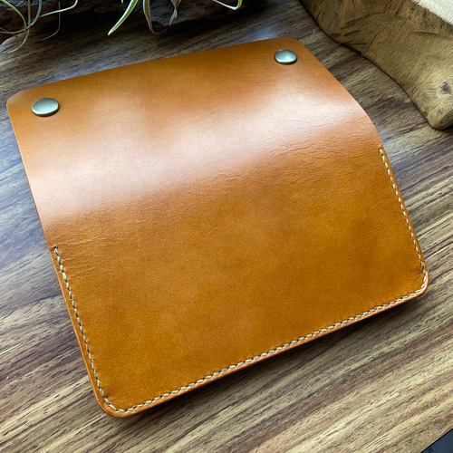 国産レザー】本革 トラッカーウォレット ロング 手縫い ハンドメイド  