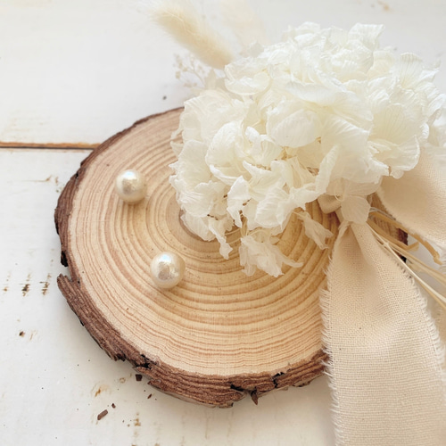 ブーケ&リングピロー 爽やかデニムとひまわりブーケのリングピロー