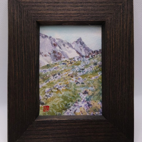 油絵・槍ヶ岳 油絵 伊吹 浩一『 槍ヶ岳 』 絵画 F6 風景画 全国送料無料