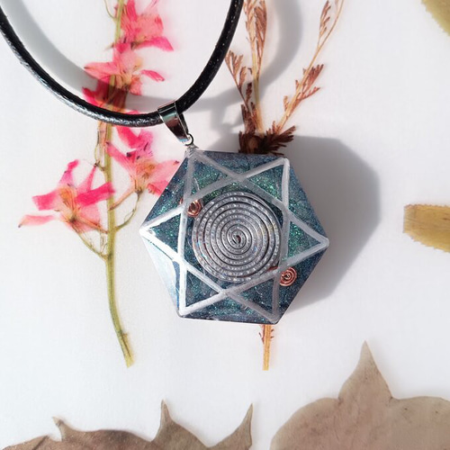 超健康☆テラヘルツ＆ゼロ磁場ヘキサゴンネックレスB』波動入り✨細胞