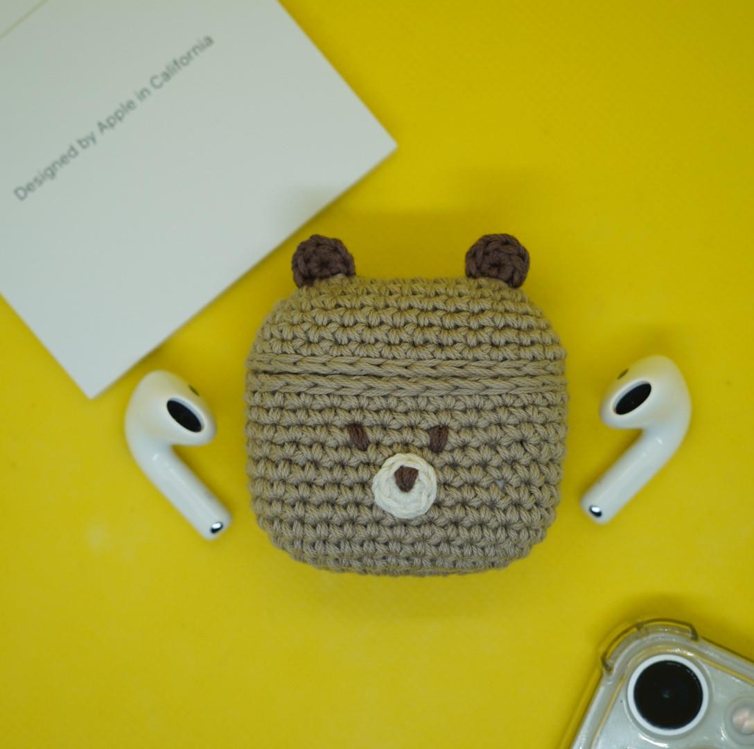 airpods proケース airpods 熊 黒 第三世代 ストラップ付