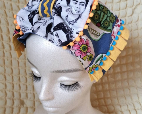 個性的な柄のヘアバンド（フリーダカーロ） ヘアバンド