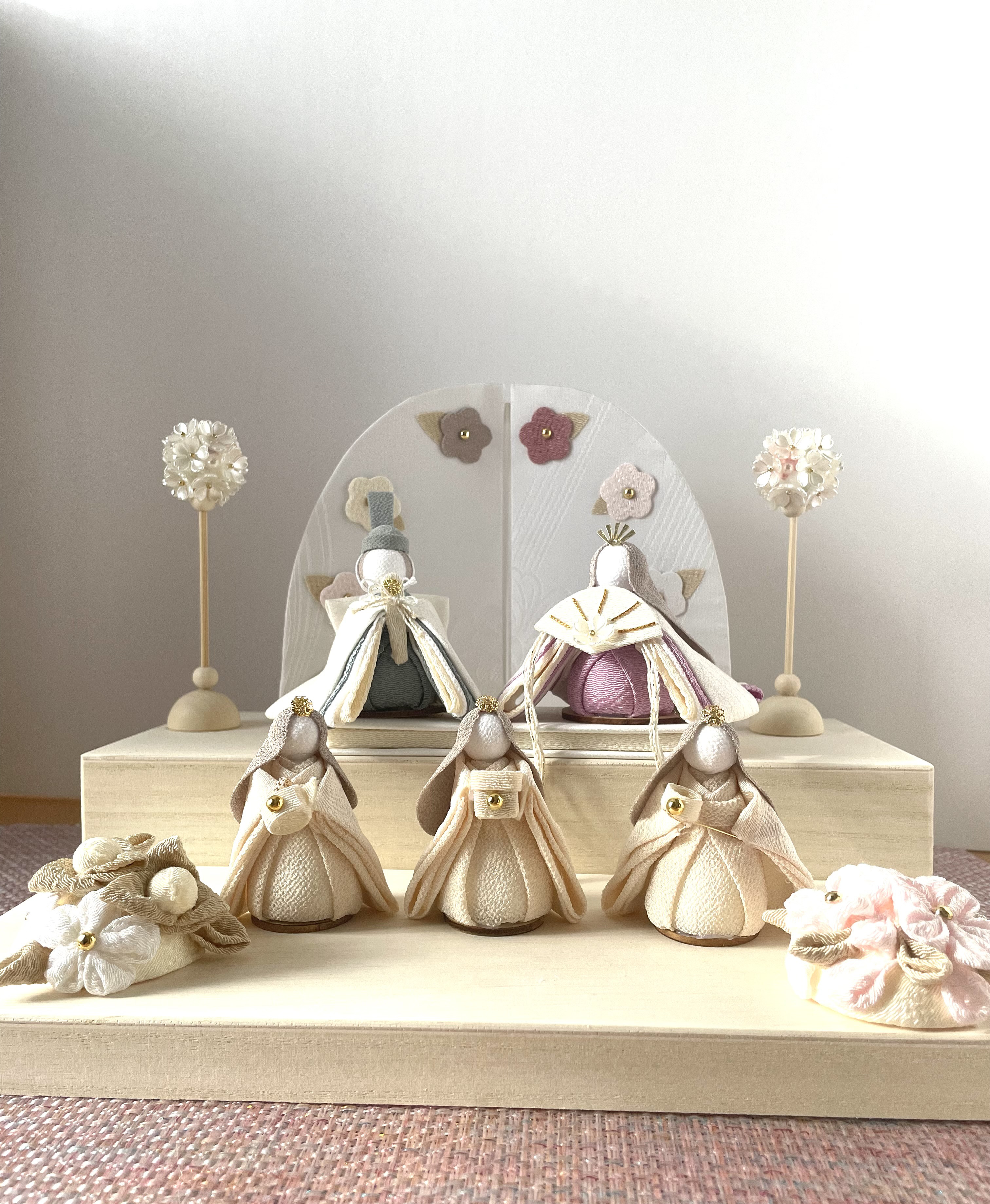 わたあめみたいなお雛様 二段かざり 〜うららか〜 ひな人形・雛飾り