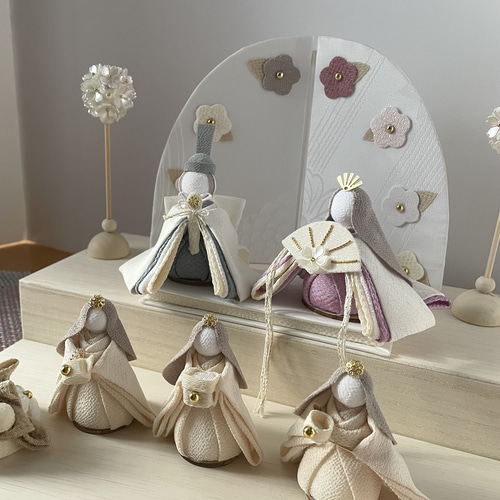 わたあめみたいなお雛様 二段かざり 〜うららか〜 ひな人形・雛飾り