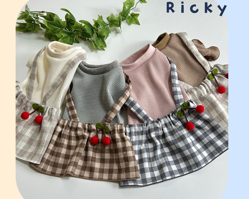 ハンドメイド　ベスト付きシャーリングワンピース　オーダー小型犬 ワンピース P297 ハンドメイド 姫 お城 モチーフ スカート チュニック