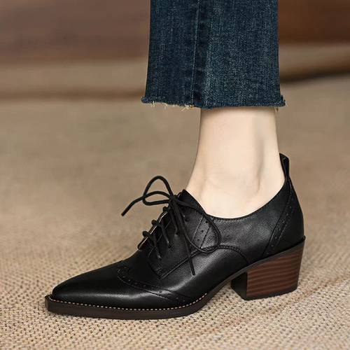 洗練された印象 オックスフォードシューズ レディース レースアップ