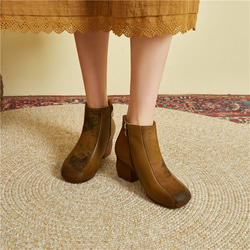 ブーツ ショートブーツ 婦人靴 レディース 本革 幅広 本革ブーツ レザー 本革 天然皮革 レディース 靴 お出かけ 3枚目の画像