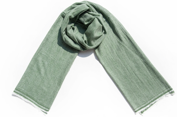 喀什米爾Cashmere 針織圍巾 純羊毛圍巾 手織圍巾 編織圍巾-抹茶綠色美麗諾 聖誕節交換禮物 好友生日禮物 母親節 第10張的照片